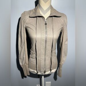 Patrizia Pepe Light Taupe Leather Jacket